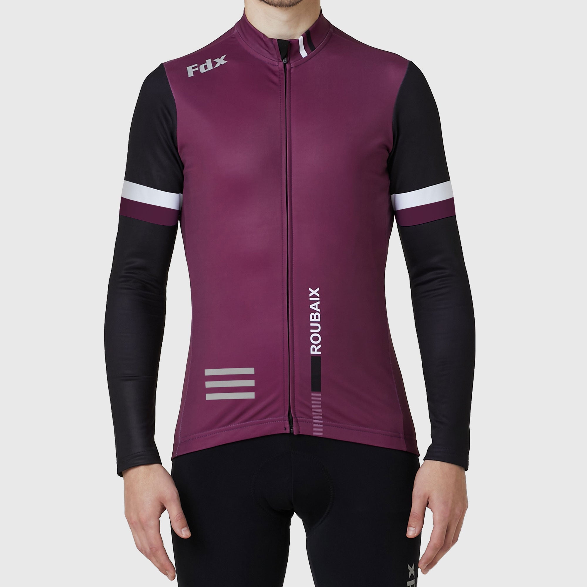 Fdx Herre & Gutter Sett Eksklusiv Thermo Roubaix Langermet Sykkeltrøye & Bib Shorts – Lilla