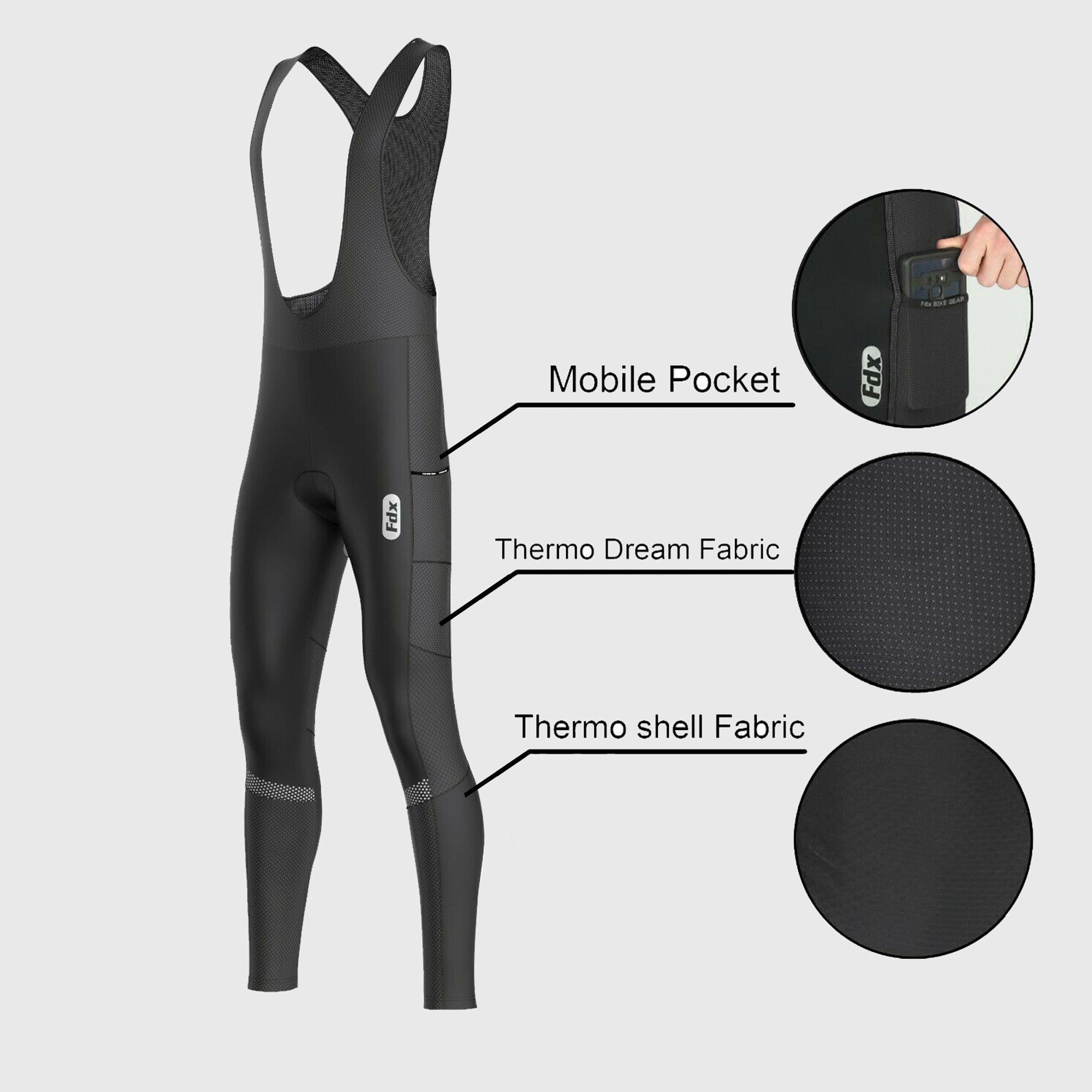 Fdx All Day Thermo Sykkelsett Herre & Gutt – Svart